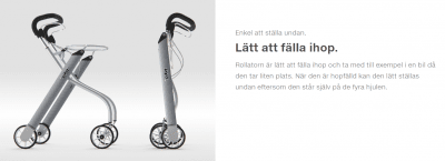 Trustcare Let's Go Rollator Inomhus / Bok Silver lätt att fälla ihop