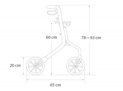 trustcare lets move again grå rollator utomhus lätt säker stabil snygg enkel