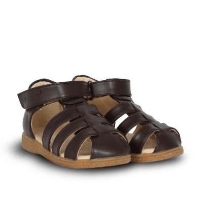 vincent shoes astrid alex barnsandal mjuk skinn läder brun brown kardborre