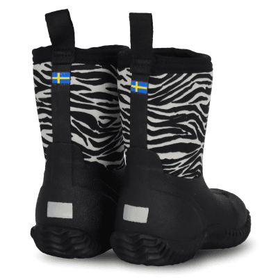 vincent shoes allvädersstövel neopren varmfodrad barn svart black white zebra
