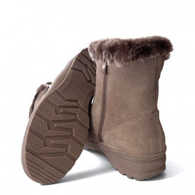 wildflower cristal boots kängor mocka pälsfoder varmfodrade mjuka bruna grå taupe