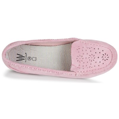 Wildflower Stefania Loafer / rosa lågsko hålmönster läder ljusrosa