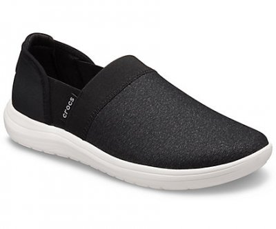 Women’s Crocs Reviva™ Slip-On / Black White svart vit sneaker mjuk