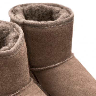 Rugged Gear Bondi Low stone grå brun boots känga fårull ull pälsboots uggs låga mockaboots