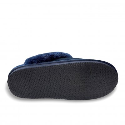 Woollies Fårskinnstofflor Slip-On navy mörkblå marin päls fårull slipin slipon