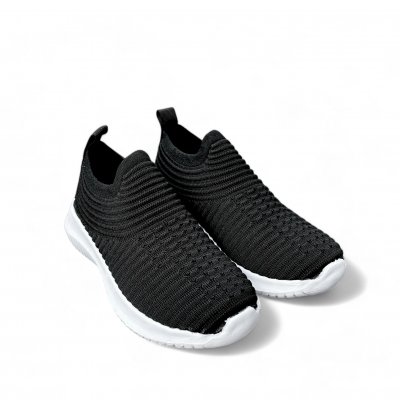 z-04 resårsko sneaker lätt svart black gummisko sportsko barn