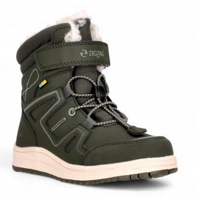 ZigZag Rincet Vinterkänga barn beetle vattentät varm foder snabbsnörning grå grön
